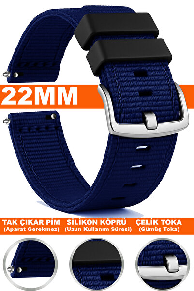 Trendburada سوار ساعة من القماش الناتو 22 ملم لساعة هواوي جي تي جي تي2 جي تي3...