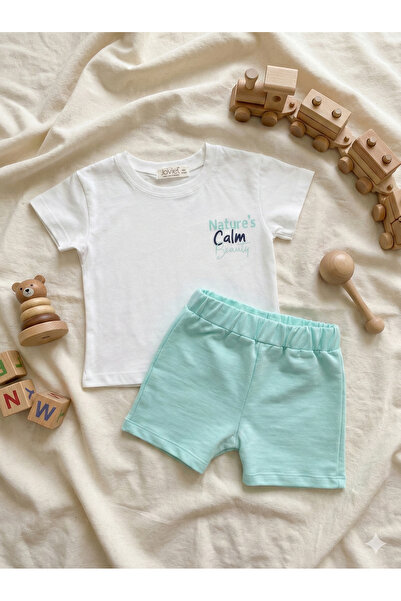 Joviel Printed Bottom Top T-Shirt Shorts Set