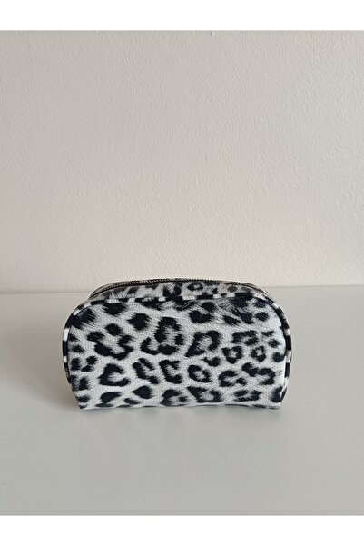 Maykis Black and White Leopard Makeup Bag