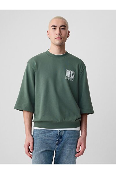 GAP Erkek Yeşil Logo Oversize Sweatshirt