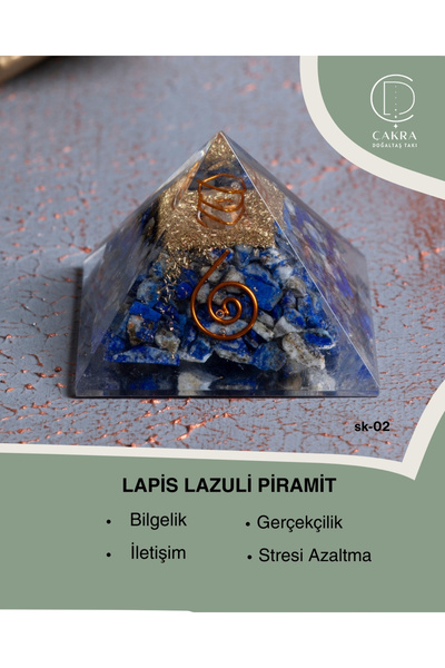 ÇAKRA DOĞAL TAŞ Sertifikalı Lapis lazuli Piramit