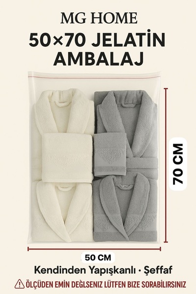 VENON 1 KG 50 X 70 Cm ❤️Şeffaf Jelatin Ambalaj Şeffaf Poşet Yapışkanlı Çeyiz ...