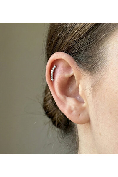 alysa jewelry Cerrahi Çelik düz şık zarif piercing helix, lobe