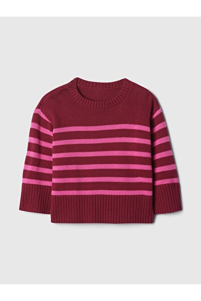 GAP Kız Bebek Kırmızı babyGap 24/7 Split-Hem bisiklet yaka kazak