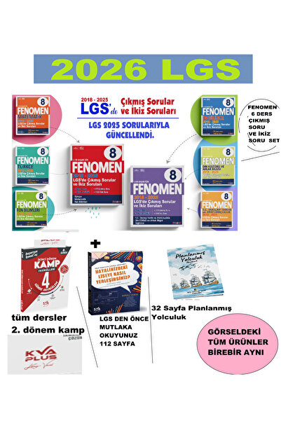 Fenomen Yayıncılık Lgs 8. Sınıf 2018-2025 Yılları Arası lgs Çıkmış Sorular Ve...