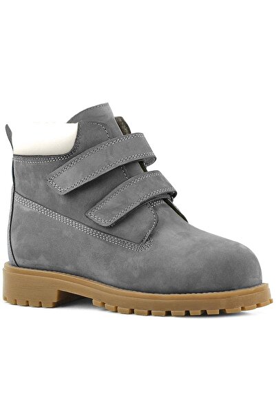 Rakerplus Neson Справжня шкіра Сірий Дитячі черевики на липучках