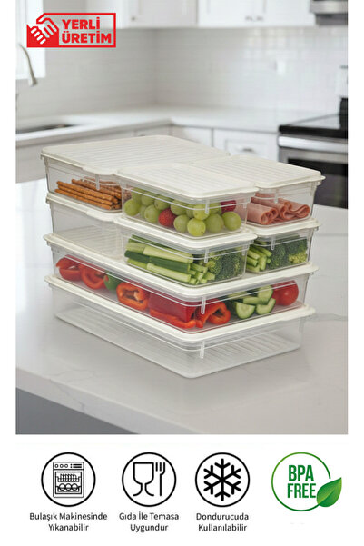 PURE & GLOW HOME 2X 2.2 Lt + 2X 1.1 Lt + 4X 0.5 Lt Storage Containers