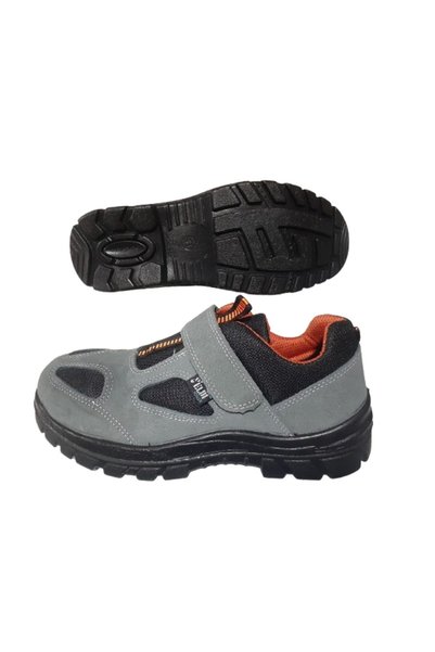 ELDİ Power Men's Grey-Orange Steel Toe Suede Work Safety Shoes Eldi320-999