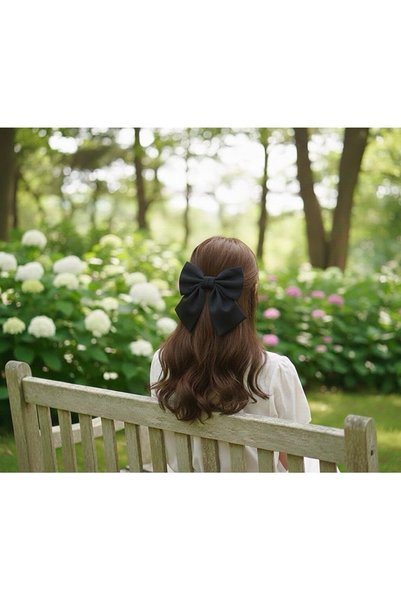 VESPERASTOREE Ribbon Bow Satin Bowknot, Clip-On Hairpin, Adult, Young Girl, Women's Hairpin