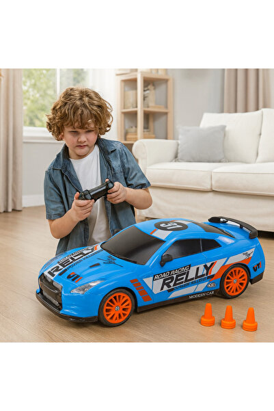 Bebelul Mașină sport radiocomandă 1:24, roți albastre interschimbabile, drift...
