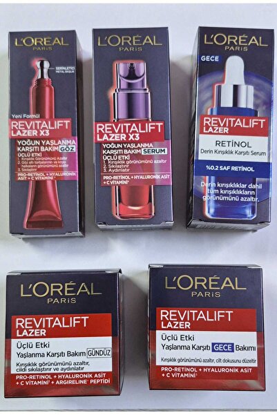 L'Oreal Paris Revitalift Lazer Saf Retinol Cilt Bakım Seti 5li