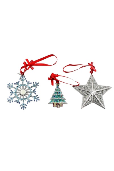 Gift Design Set cadou - 3 decorațiuni elegante de Crăciun din metal