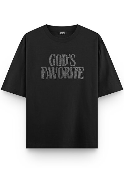 3 ROPE Tricou cu piatră de stras preferată a lui Dumnezeu cu imprimeu supradi...