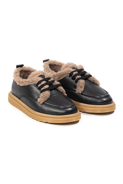 SELİN SOYLU Kadın Hakiki Deri Kürklü Günlük Ayakkabı, Casual Ayakkabı, Botty