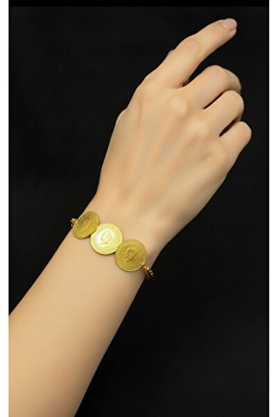 kuyumcu nurettin 10 gr (Gram) 3 Çeyrekli Pullu Bileklik 22 Ayar Altın