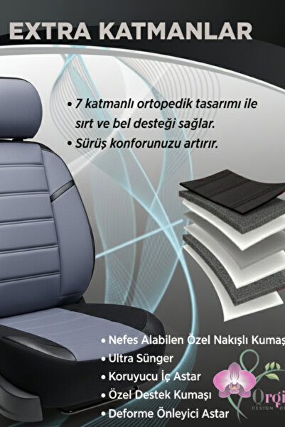 ORQİDE غطاء مقعد سيارة هيونداي أكسنت بلو من سلسلة ميستيك - طقم كامل