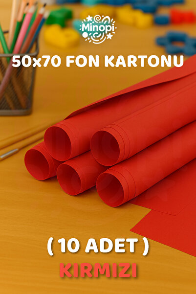 Minopi Red Background Cardboard 50X70 cm 10 Pack Colored Background Cardboard
