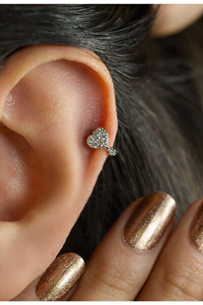 Sacce Scarves&Accessories Halka Mini Kalp Tragus Piercing Helix Kıkırdak