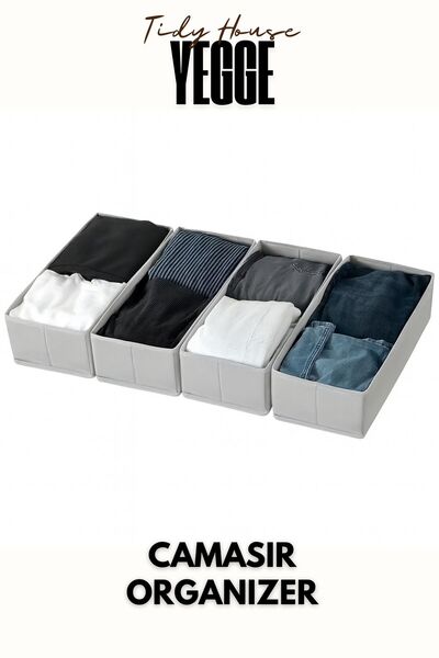 YEGGE 4 Pcs Drawer and Cabinet Organizer, Shelf Organizer, 40X18X10 Socks and...