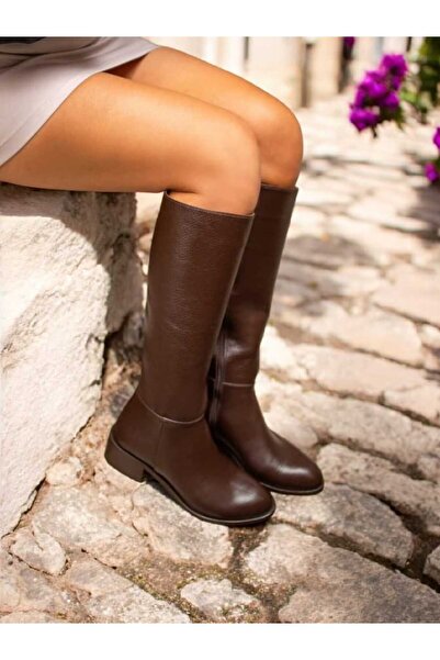 EREN SHOES BAG JOST Gerçek Deri Fermuarlı Kadın Çizme