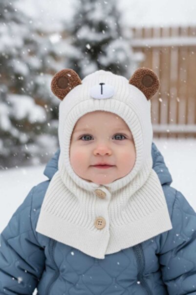 Aware Time 0-12 Ay Kız ve Erkek Çocuk Figürlü İçi Polarlı Kar Maskesi