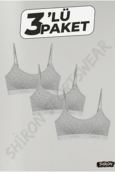 Shiron Sportswear&Company Bustieră din bumbac cu bretele din frânghie, gri, p...