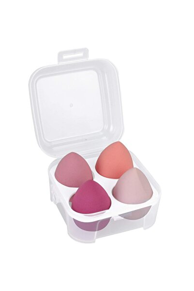 MOOD ( BE AUTHENTIC ) Set of 4 Professional Makeup Sponges –Wet and Dry Use, Storage Box Included–MOOD (BE AUTHENTIC)-Pink