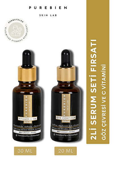purebien skin lab Göz Çevresi + C Vitamini Serum Set