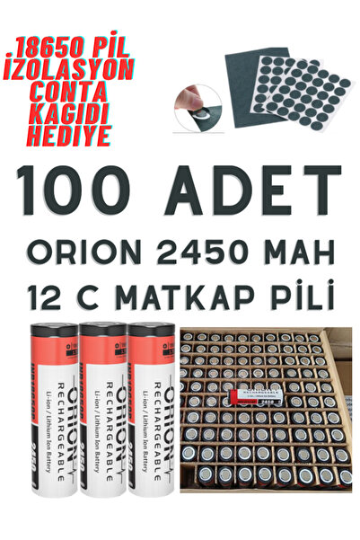 Orion 2450 mAH Li-ion Şarjlı pil 100 Adet - 12C