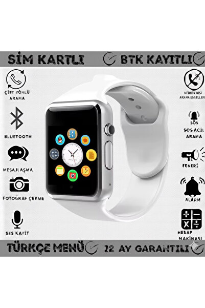SMART BEST Sim Kartlı Akıllı Saat Smart Watch Arama Ve Mesajlaşma Kameralı Bt...