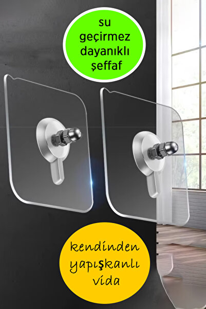 Luxmon 4 Adet  Güçlü Yapışkanlı Çerçeve Raf Tutucu Banyo askısı