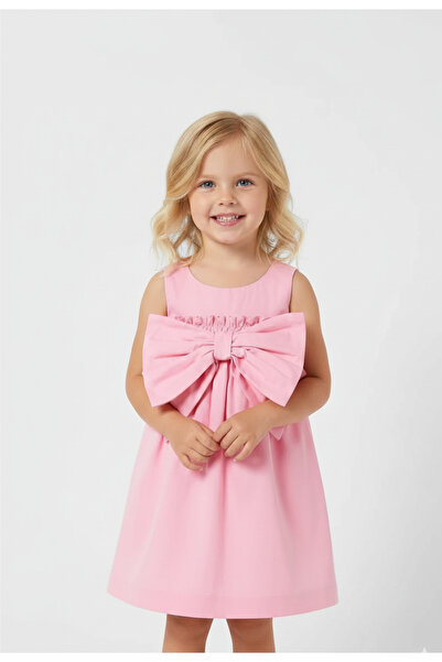 kidsepet Розова рокля с панделка за момичета