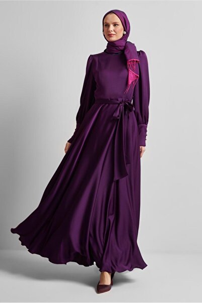 Alvina KUŞAKLI SATEN KREP ELBİSE 45523