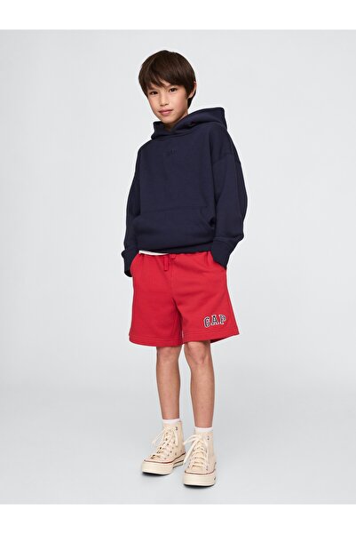 GAP Erkek Çocuk Kırmızı Gap Logo Havlu Kumaş Şort