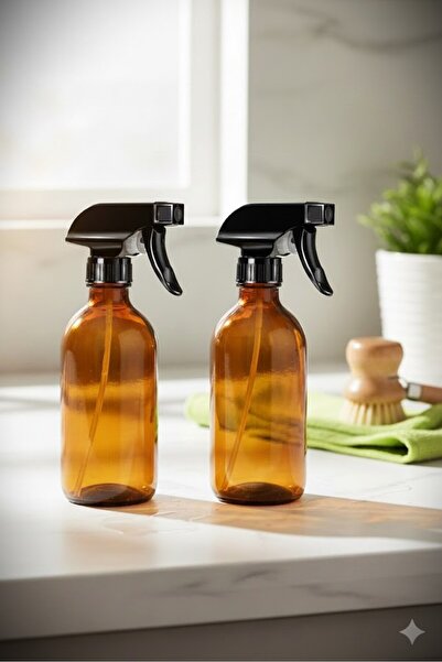 Juniberry 2 Adet Amber Çok Amaçlı Kahverengi Boş Cam Sprey Başlık Fıs Fıs 2x2...