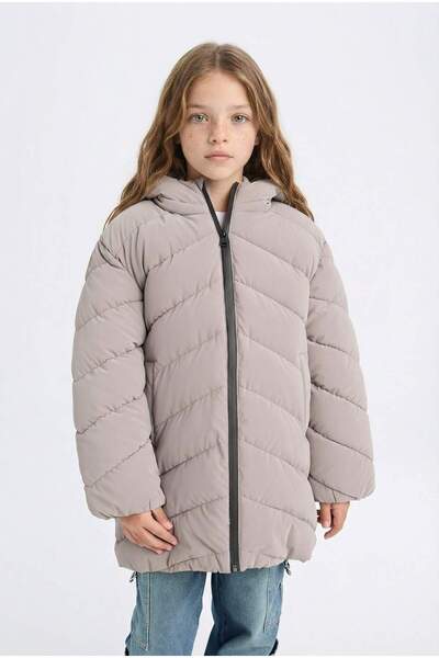 DeFacto معطف باركا بغطاء للرأس مقاوم للماء للفتيات C8520A824AU