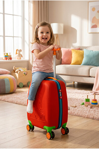 Wexta Çocuk Valiz - Wx-410 Kırmızı Kız Çocuk Valizi