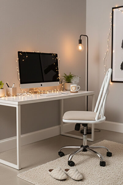 Woodenbend Laura Tekerlekli Ofis Çalışma sandalyesi  (beyaz)