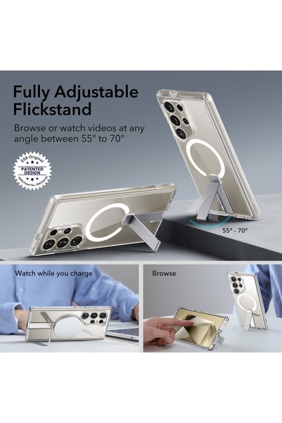 ESR Boost Flickstand MagSafe Case Military Grade S24 Ultra Clear