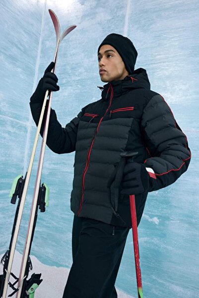 DeFacto Water Repellent Regular Fit K Hooded Zippered Windproof Ski Jacket F5352Ax25Wn