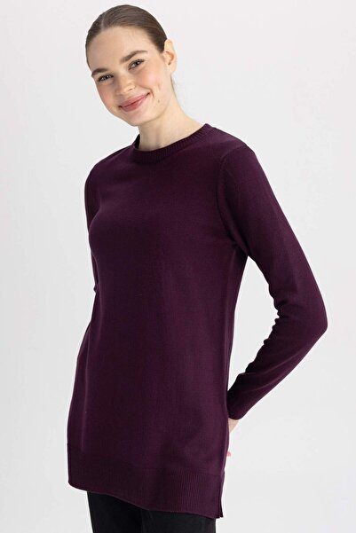DeFacto Regular Fit Basic Ekstra Yumuşak Triko Kazak Tunik
