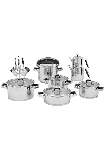 Pierre Cardin New Mars Black 18 Piece Cookware Set