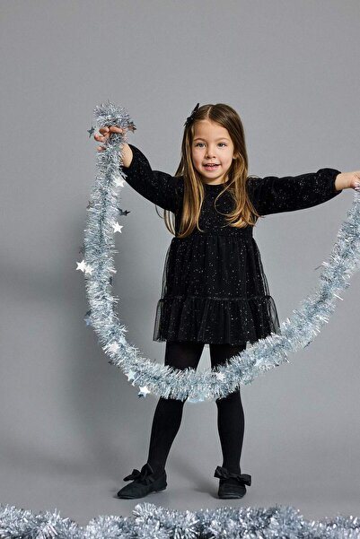 DeFacto Βρεφικό φόρεμα με μακρυμάνικο βελούδινο τούλι με θέμα την Πρωτοχρονιά G5036A525WN