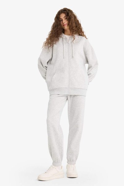 DeFacto Standard Fit Thick Jogger Sweatpants with Elastic Waist and Cuffs, Basic Long Length S7370Az22Wn