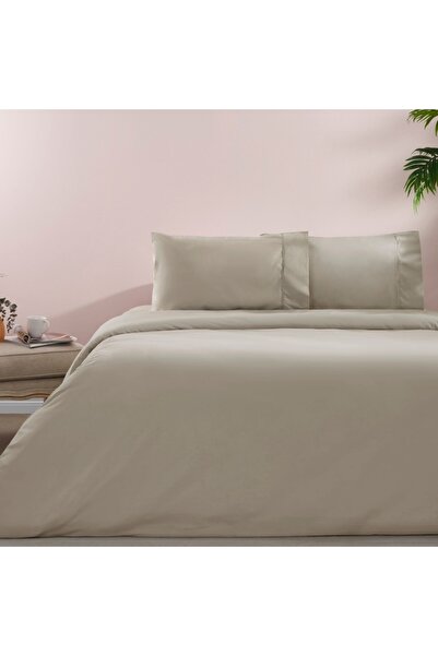 Taç Ranforce Basic Queen Size Duvet Cover Set Mink