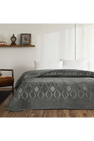 Taç Tessra Çift Kişilik Battaniye Antrasit