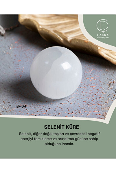 ÇAKRA DOĞAL TAŞ Selenit Küre no.1