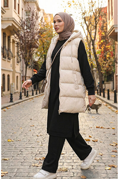 sefamerve Czarny komplet tunika i spodnie - 0549-05, dwa wątki