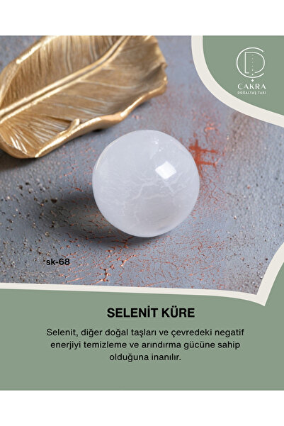 ÇAKRA DOĞAL TAŞ Selenit Küre no.2