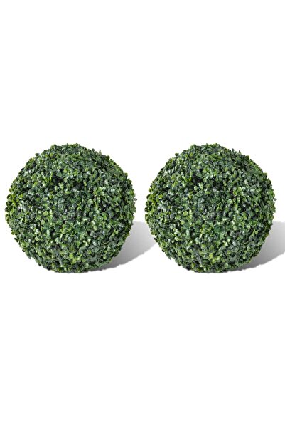 vidaxl كرة شجر البقس من أوراق الشجر الاصطناعية، كرة تزيينية 27 سم، قطعتان